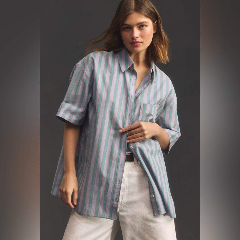 Anthropologie Women’s Striped Button-Down Shirt